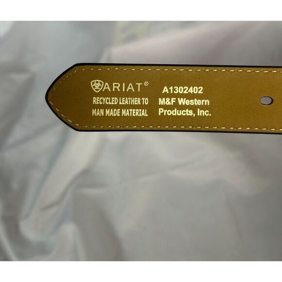 Women's Children's Ariat Brown & Turquoise with Floral Overlay Western Belt 25 - Picture 6 of 6